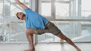 Person in active pose demonstrating movement and exercise for health and fighting inflammation