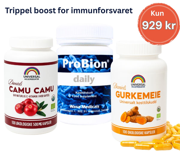 Immun-pakke (ProBion Daily + Gurkemeie + Camu Camu)