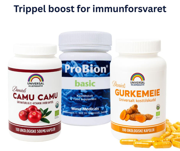 Immun-pakke (ProBion Basic + Gurkemeie + Camu Camu)