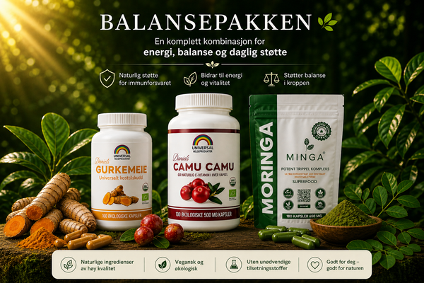 Balansepakken (Moringa + Camu Camu + Gurkemeie)