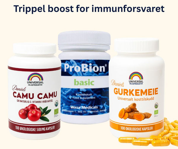 Immun-pakke (ProBion Basic + Gurkemeie + Camu Camu)