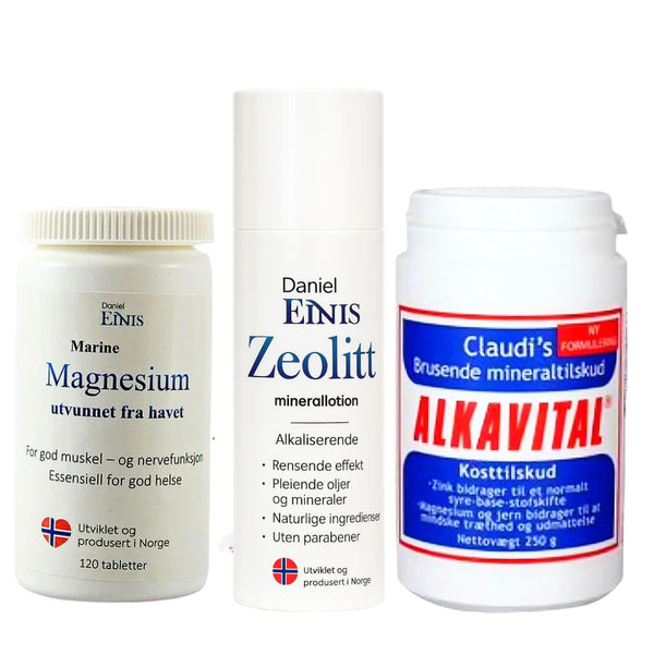 Ro, Balanse & Hudpleie-pakken (Zeolitt Lotion + Magnesium + Alkavital)