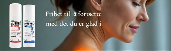 Woman with a neck massage device, two skincare products on a gray background with text.