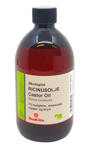 Ricinusolje (castorolje) økologisk kaldpresset. 500ml.
